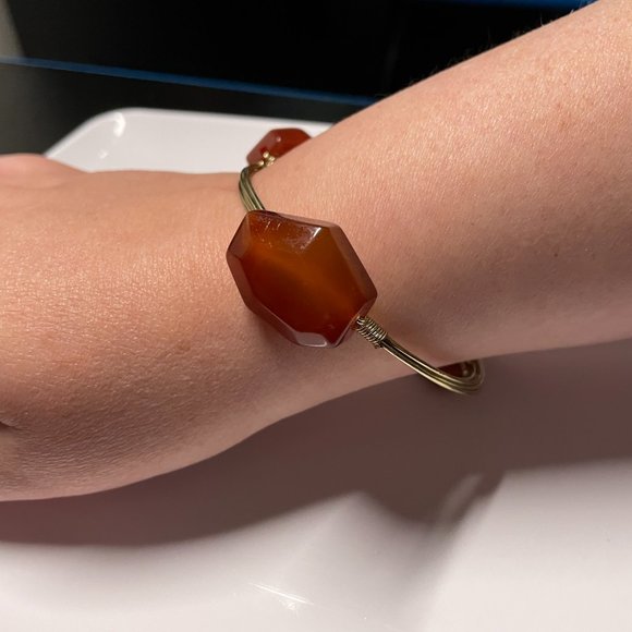Amber Gem Golden Bracelet Bangle - Picture 4 of 5